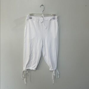 TEMU | Drawstring Elastic Waist Capris w/Tapered Bottoms & Ties, Size Large